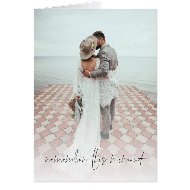 Romantic Photo Overlay Wedding Anniversary Card (Frente)