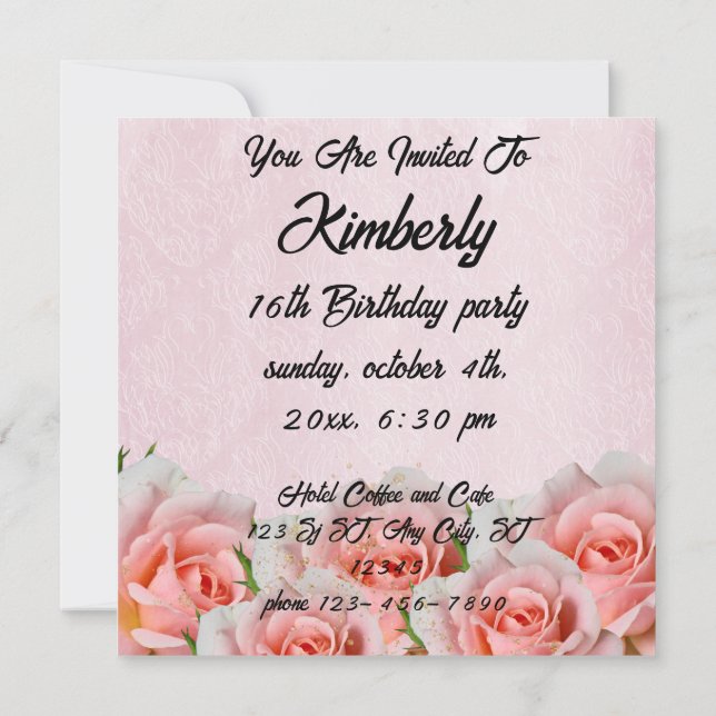 Romantic Pink chic floral foliage elegance  (Reverso)