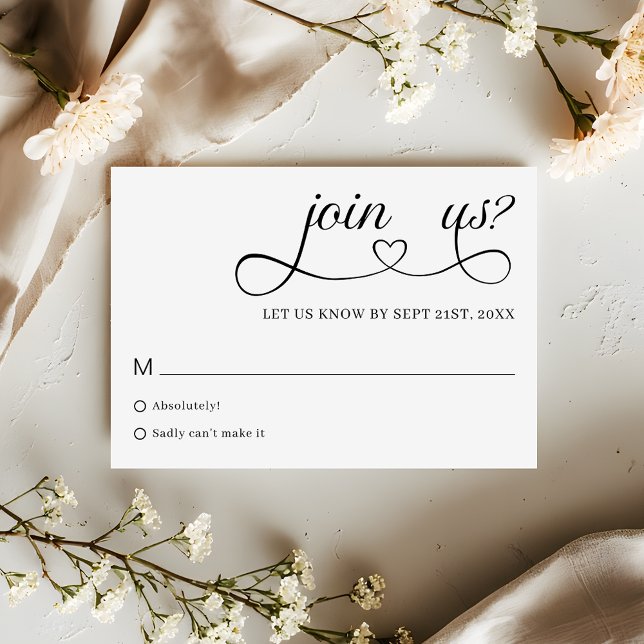 Romantic Script Typography Minimalist Wedding RSVP (Subido por el creador)