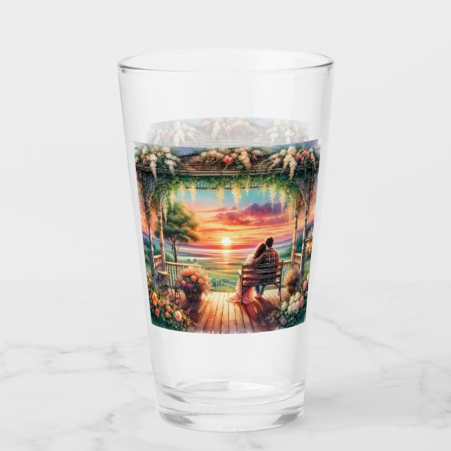 Romantic Sunset Porch View Illustration (Anverso)