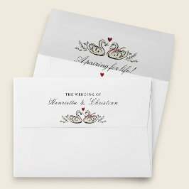 Romantic Swan Love Story Wedding Invitation