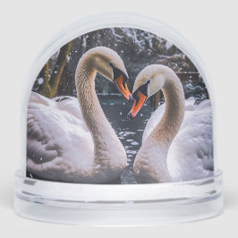 Romantic Swans in a Winter Wonderland