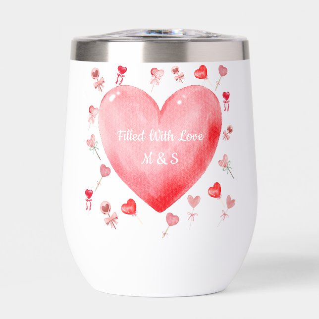 Romantic Watercolor Heart Valentine (Frente)