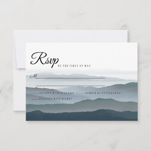 Romántica boda de montaña rusa RSVP (Anverso)
