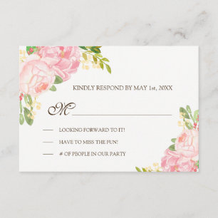 Romántica boda de pueblos rosados RSVP
