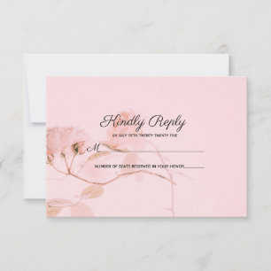 Romántica Boda rosa Rosa Rosada RSVP