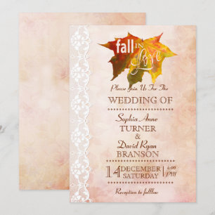 Romántica caída en el amor invitación a la boda ro