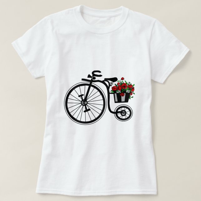Romántica camiseta con flores - Pintura (Diseño del anverso)