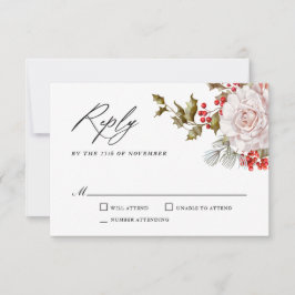 Romántica Floral de invierno y Evergreens RSVP