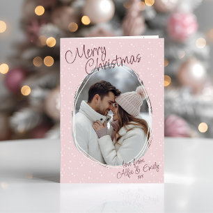 Romántica foto de Doodle Rosa Feliz Navidad doblad