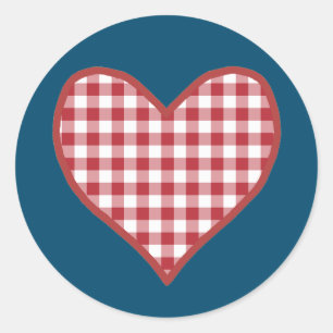 Romántica Gingham Heart Sheet de 20 Pegatinas