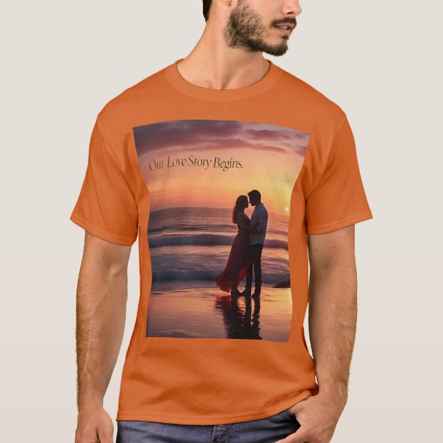 Romántica historia de amor de atardecer camiseta m (Anverso)