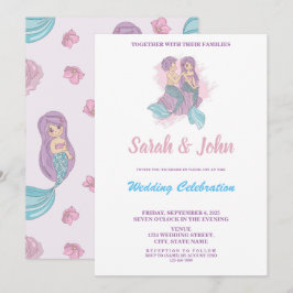 Romántica invitación a la boda de la sirena de had