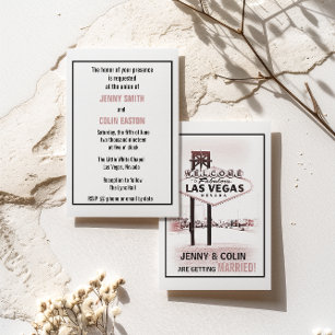 Romántica invitación a la boda moderna de Las Vega