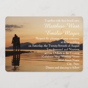 Romántica invitación a la boda terrestre y marítim