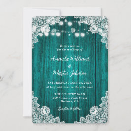 Romántica invitación a la boda Verde azulada de en