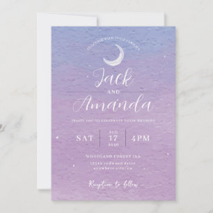 Romántica luz de la luna Invitaciones a la boda ac