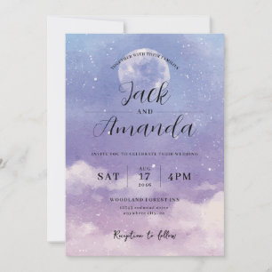 Romántica luz de la luna Invitaciones a la boda ac