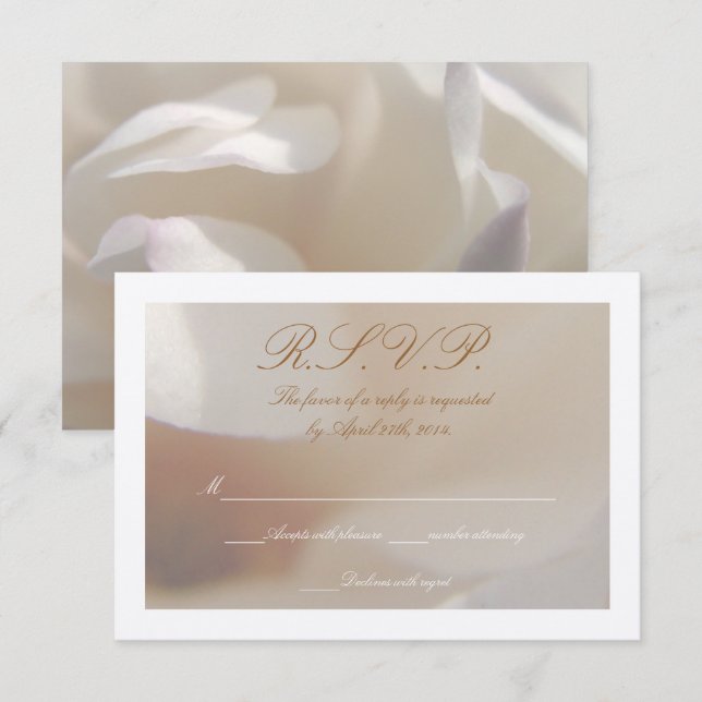 Romántica Marfil Magnolia 2 Boda RSVP (Anverso / Reverso)
