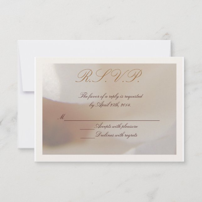 Romántica Marfil Magnolia Wedding RSVP (Anverso)