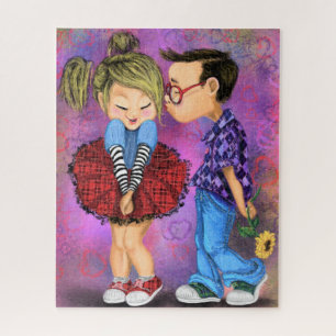 Romántica pareja regalo de rompecabezas - Beso