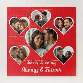 Romántica plantilla de seis fotos rompecabezas rom