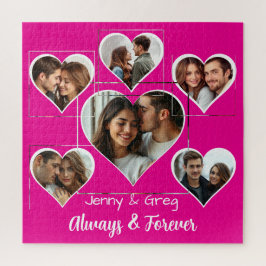 Romántica plantilla de seis fotos rompecabezas rom