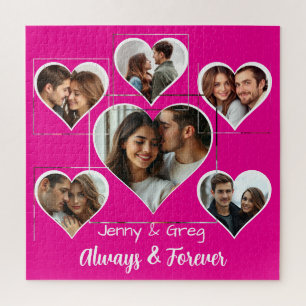 Romántica plantilla de seis fotos rompecabezas rom