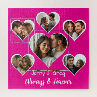 Romántica plantilla de seis fotos rompecabezas rom