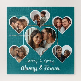 Romántica plantilla de seis fotos rompecabezas rom