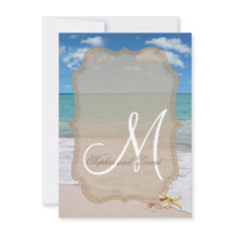 Romántica playa Starfishes Invitación a la Boda