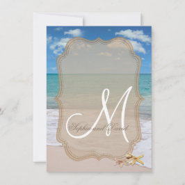 Romántica playa Starfishes Invitación a la Boda