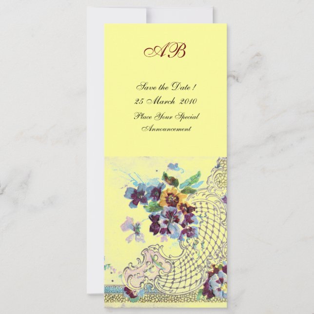 ROMÁNTICA Programa de Boda Floral Azul Amarillo (Anverso)