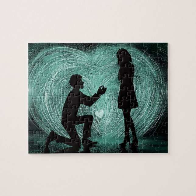 Romántica propuesta de rompecabezas "Te casarás co (Horizontal)
