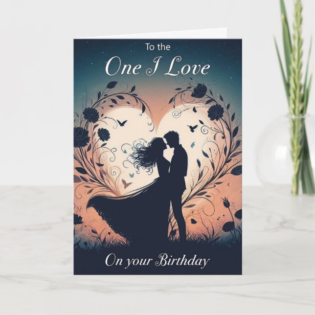 Romántica tarjeta de cumpleaños "One I Love" (Anverso)