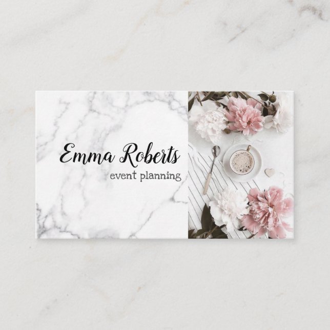 Romántica tarjeta de Rosa Rústica de negocios rosa (Anverso)