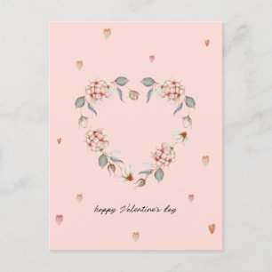 Romántica tarjeta de San Valentín con corazón flor