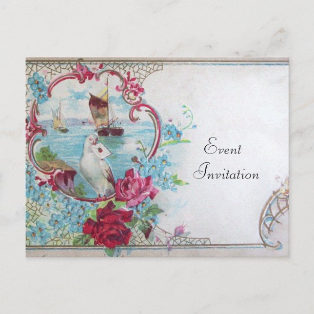 ROMÁNTICA Tarjeta postal de invitación (Anverso)