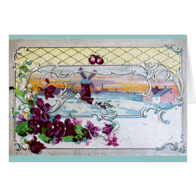 ROMÁNTICA /WINDMILL EN LA NIEVE, PANSIAS, ROPA DE  (Anverso (Horizontal))