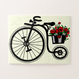 Románticas flores en bicicleta rompecabezas rompec