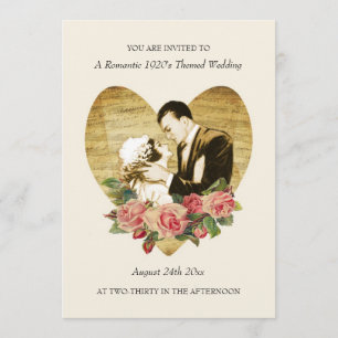 Románticas invitaciones de boda temática de los añ