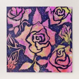 Románticas Rosas Rompecabezas - Arte de Pintura