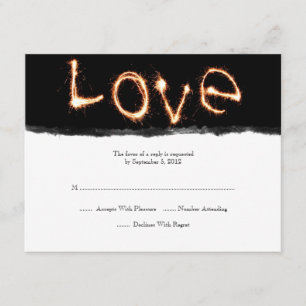 Romántico Amor Esparklers Boda RSVP