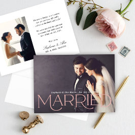 Romántico Anuncio de Boda con Serif y Rosa Dorado
