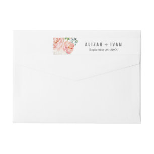 Romántico Boda de flores de peón envuelta en etiqu