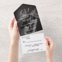Romántico Boda De Fotografías En Una Invitación