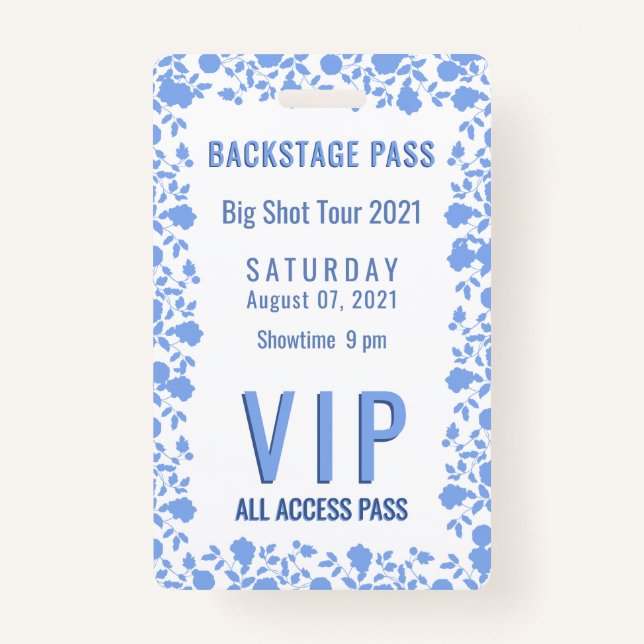 Romántico Bonito suave azul floral tarjeta VIP (Anverso)