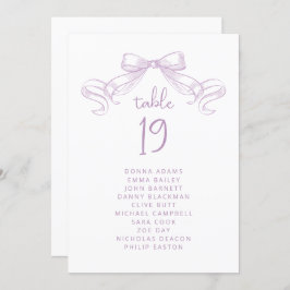 Romántico Bow | Tarjeta de la gráfica de asientos 