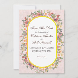 Romántico Bright Garden Floral Guardar la tarjeta