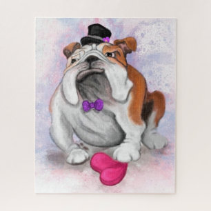 Romántico Bulldog Romántico Rompecabezas Puzzle - 